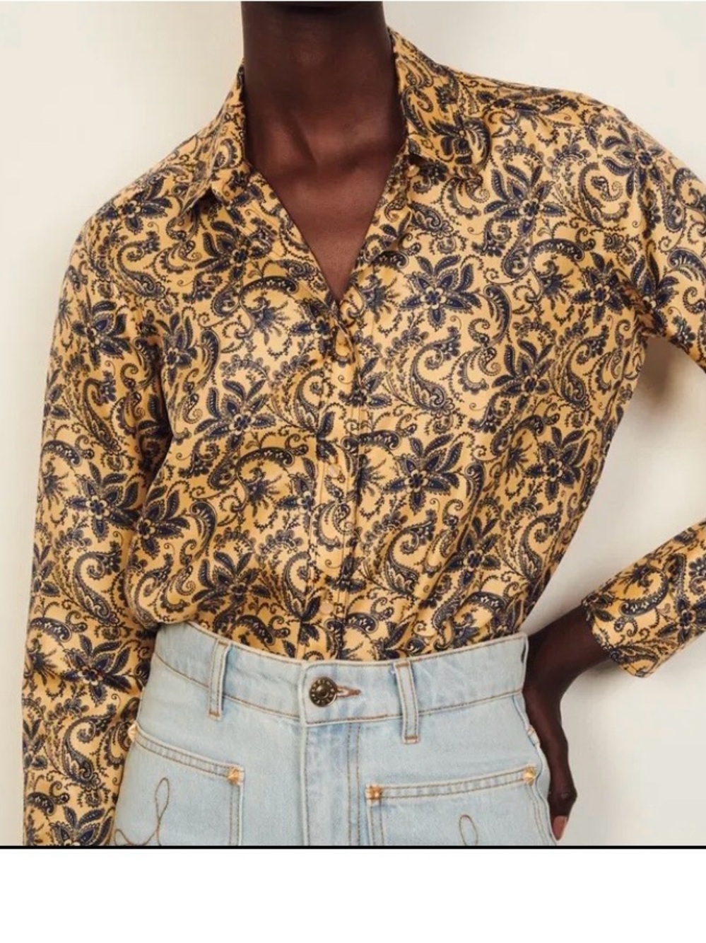 Sandro Silk Button-Up Blouse